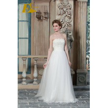 ED Bridal High Quality Wholesale Beads Appliqued Strapless Sleeveless A-line Wedding Dresses China 2017